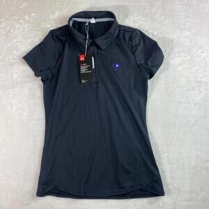 Under Armour Women’s HeatGear Golf‎ Polo Black Medium R Flag Logo Stretch